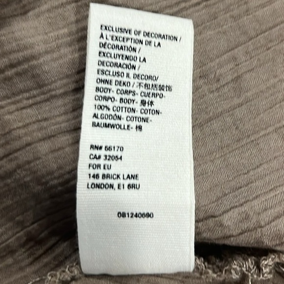 Free People Clemence taupe lace trim long sleeve button down boho shirt  Medium - Picture 9 of 9